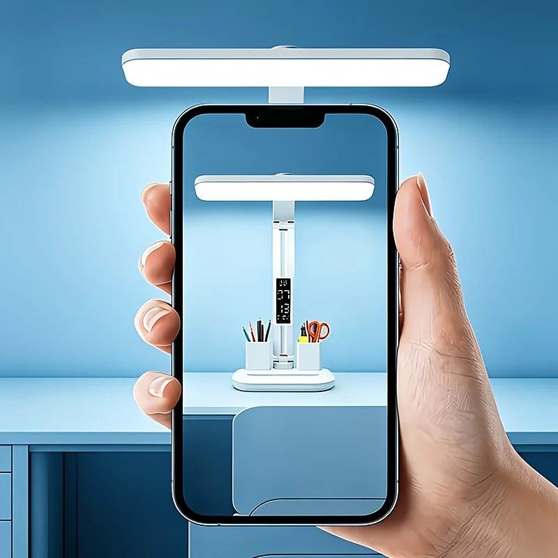 Multifunctional Smart Eye Protection Desk Lamp, integrating lighting, digital display, and storage in one, with multi-angle adjustment, eye-friendly and practical./USB plug-in-dimmable color matching