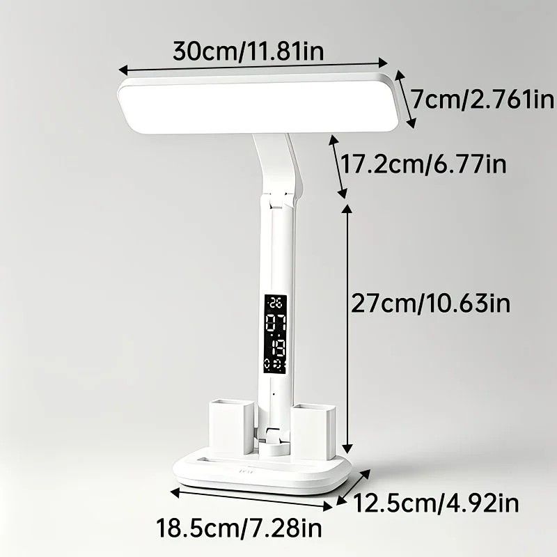 Multifunctional Smart Eye Protection Desk Lamp, integrating lighting, digital display, and storage in one, with multi-angle adjustment, eye-friendly and practical./USB plug-in-dimmable color matching