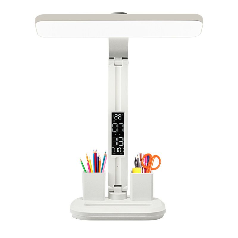 Multifunctional Smart Eye Protection Desk Lamp, integrating lighting, digital display, and storage in one, with multi-angle adjustment, eye-friendly and practical./USB plug-in-dimmable color matching