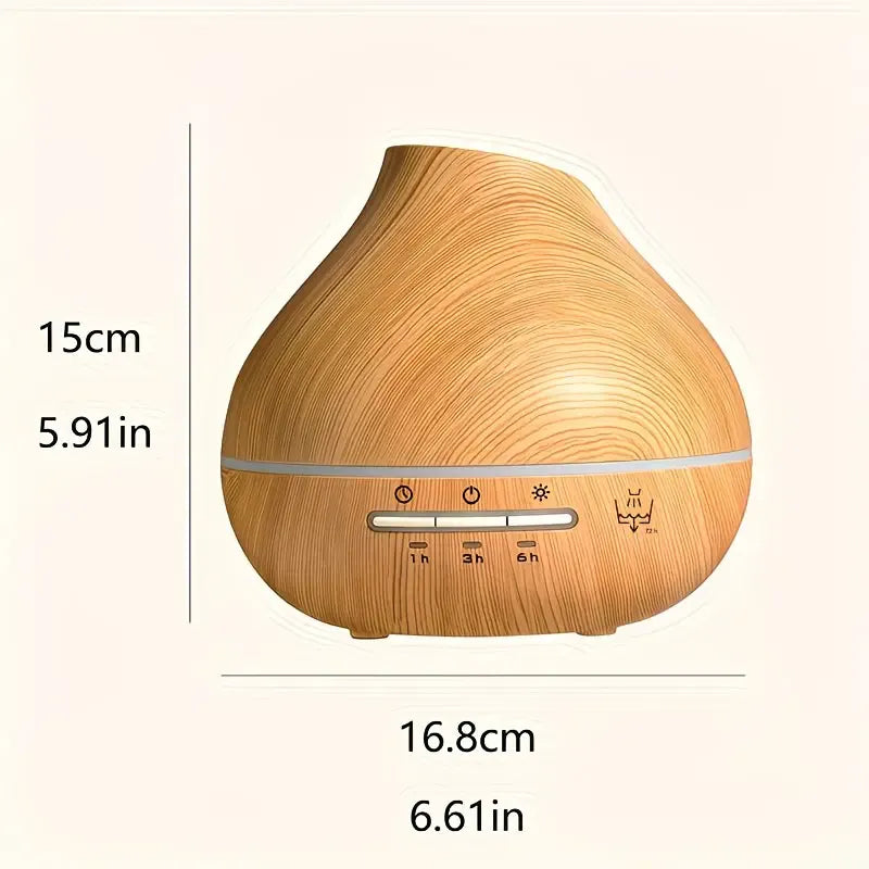Wood Grain Aroma Humidifier, Energy-Saving Fragrance Spray, Seven-Color Ambient Light, Smart Timer, Quiet Humidification, Perfect Home SPA Companion
