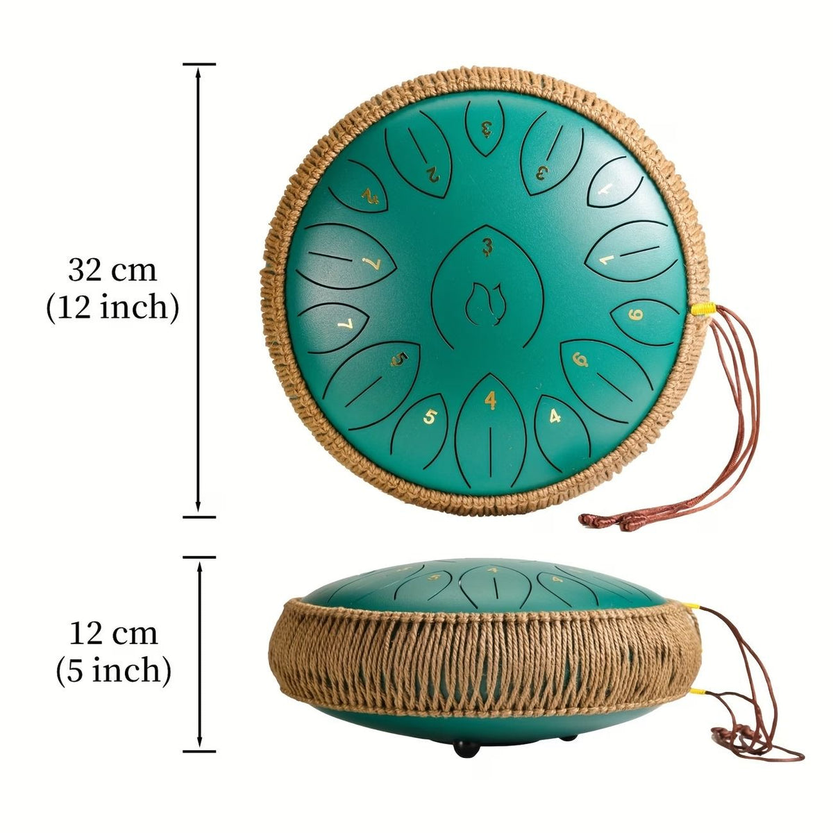 12-Inch D Major 15-Note Steel Tongue Drum, Carbon Steel Material, Petal Tongue Design, Machine-Made & Hand-Tuned, Ethereal & Melodious, Comes with Mallets, Finger Cots & Tutorial, Ideal for Meditation, Yoga & Music Enlightenment!*navy blue