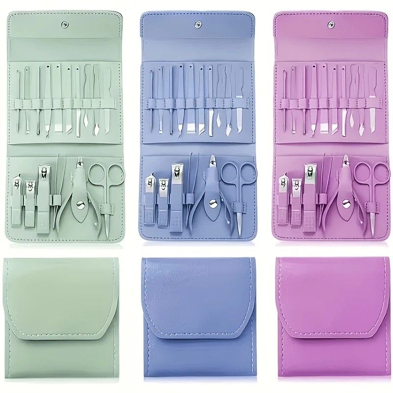 16-Piece Nail Care Set | Portable & Professional, One Box for Hand & Foot Details.purple