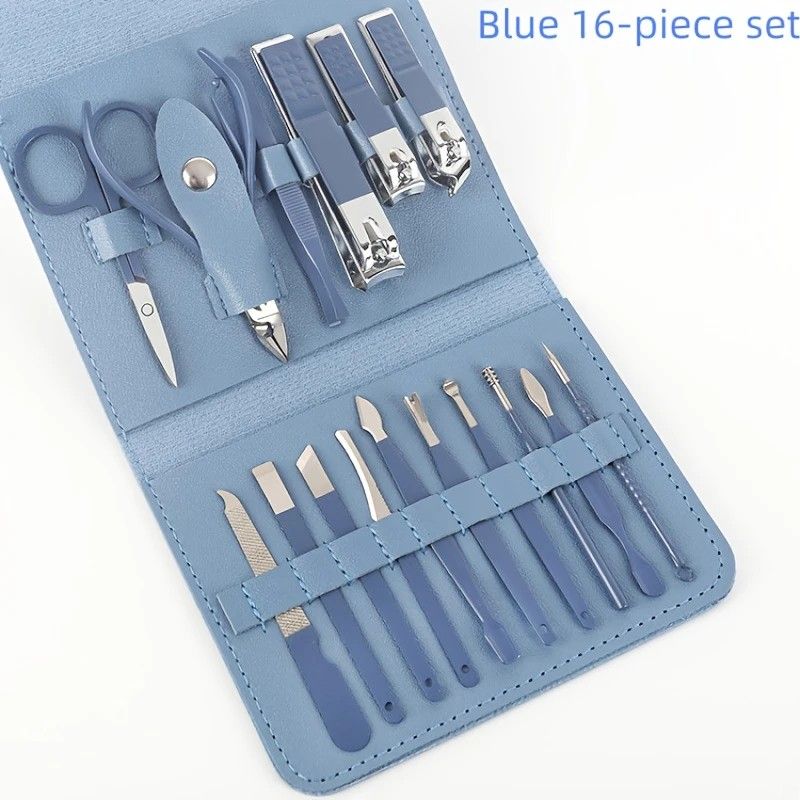16-Piece Nail Care Set | Portable & Professional, One Box for Hand & Foot Details.purple