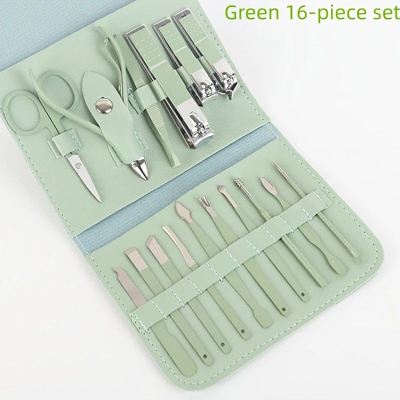 16-Piece Nail Care Set | Portable & Professional, One Box for Hand & Foot Details.purple