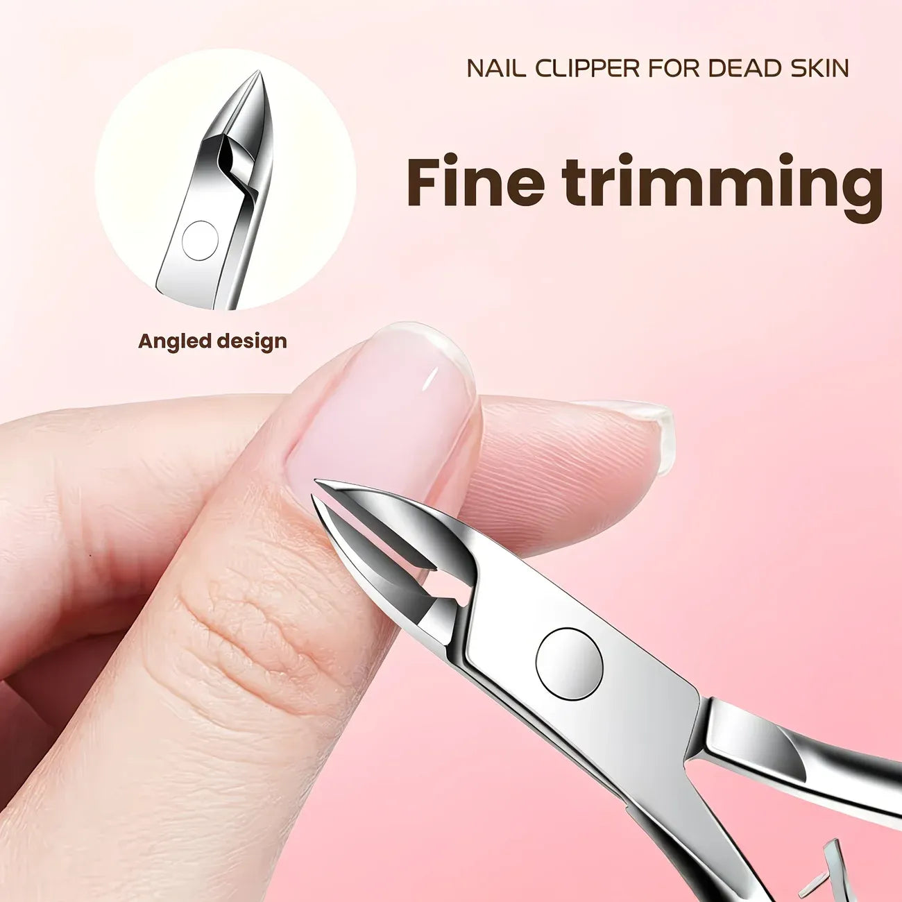 34-Piece Manicure Set: Sharp and Durable Stainless Steel Tools, All-in-One Hand, Foot, and Face Care, Portable Zippered Pouch, a Must-Have Exquisite Grooming Essential for Home and Travel!/brown