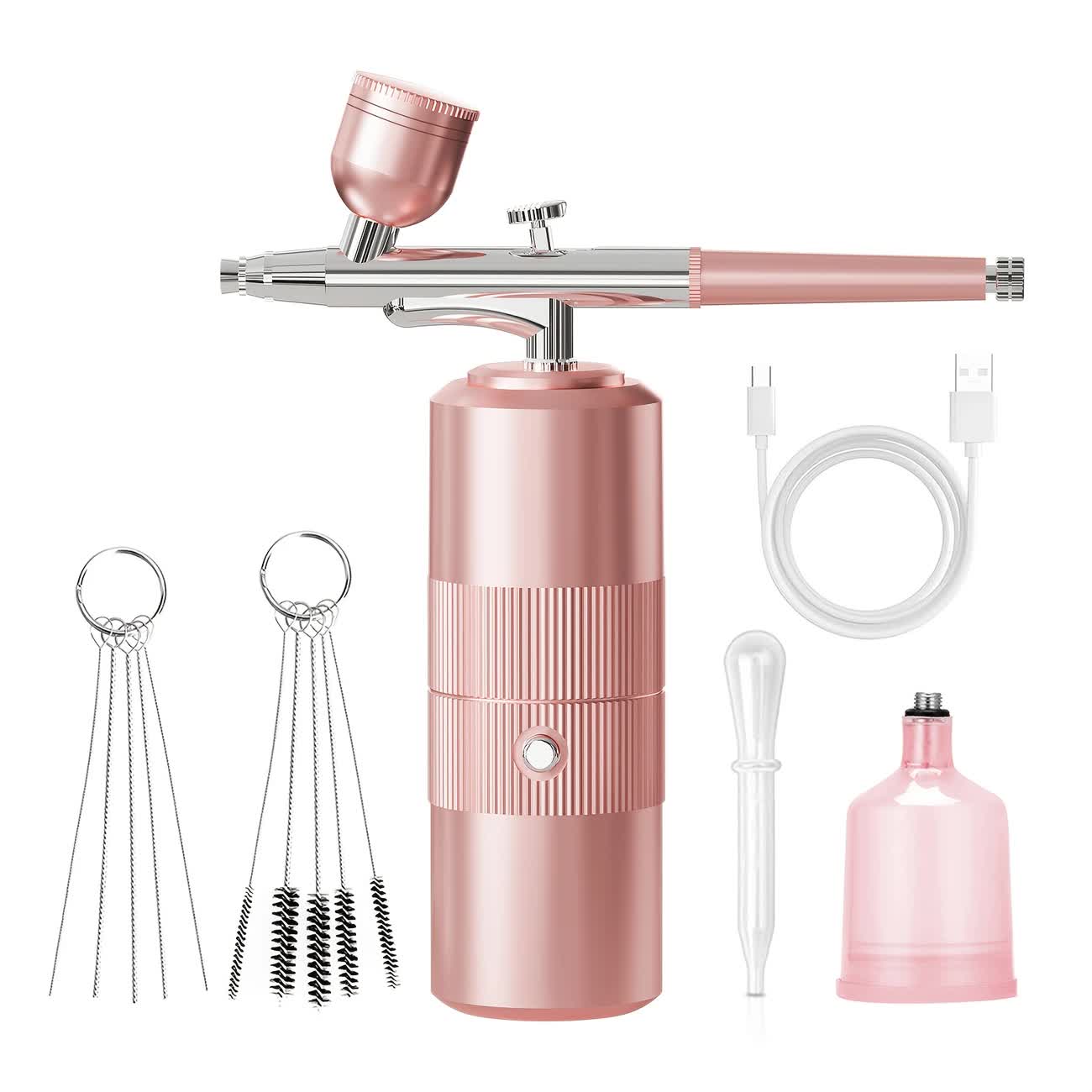 Black Portable Wireless Airbrush Kit, Versatile for Nail Art, Painting, Makeup, and Model Making