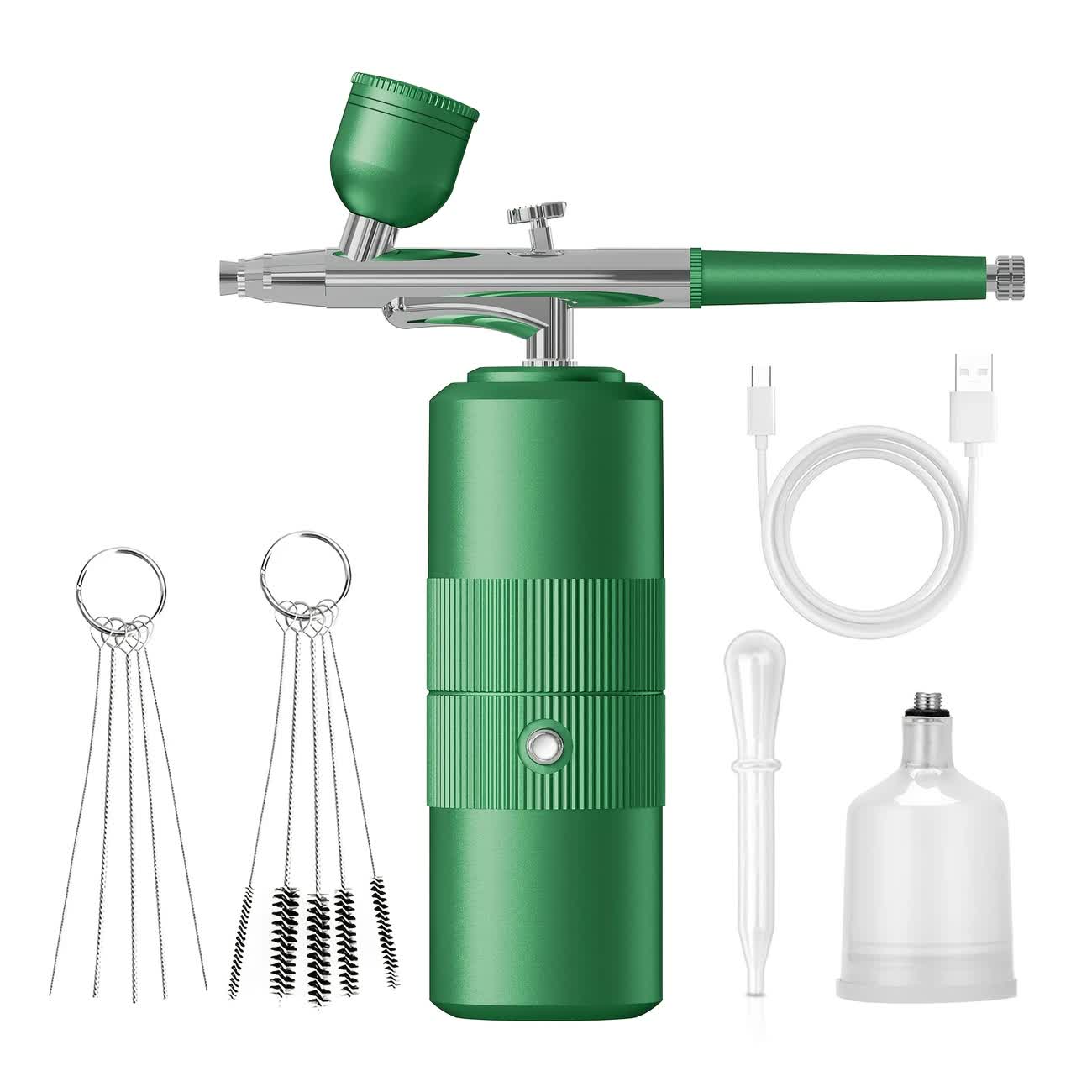 Black Portable Wireless Airbrush Kit, Versatile for Nail Art, Painting, Makeup, and Model Making