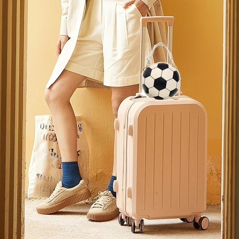 Soccer Theme Ladies Handbag, PU Material, Hand Carry Shoulder Crossbody Three Ways, Daily Outing Versatile Fashion(white)