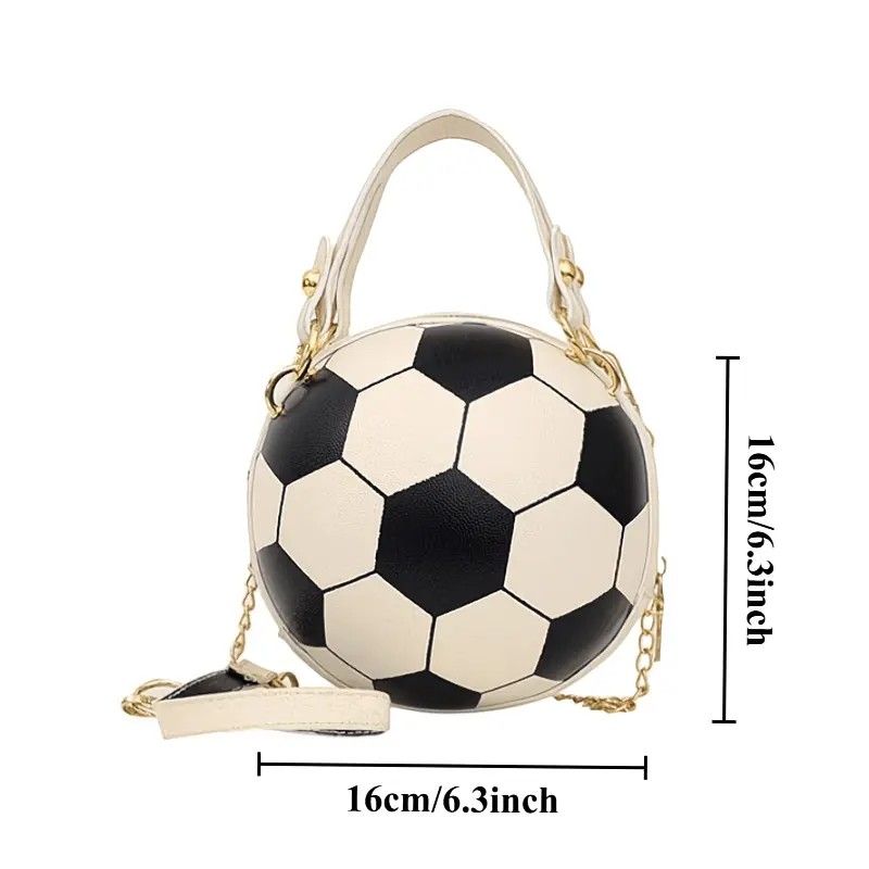 Soccer Theme Ladies Handbag, PU Material, Hand Carry Shoulder Crossbody Three Ways, Daily Outing Versatile Fashion(PINK)