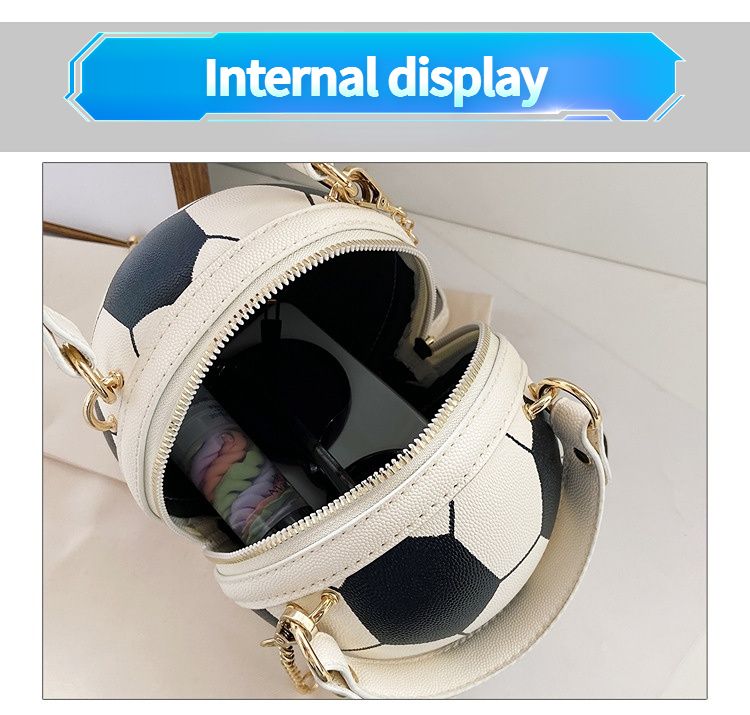Soccer Theme Ladies Handbag, PU Material, Hand Carry Shoulder Crossbody Three Ways, Daily Outing Versatile Fashion(brown)