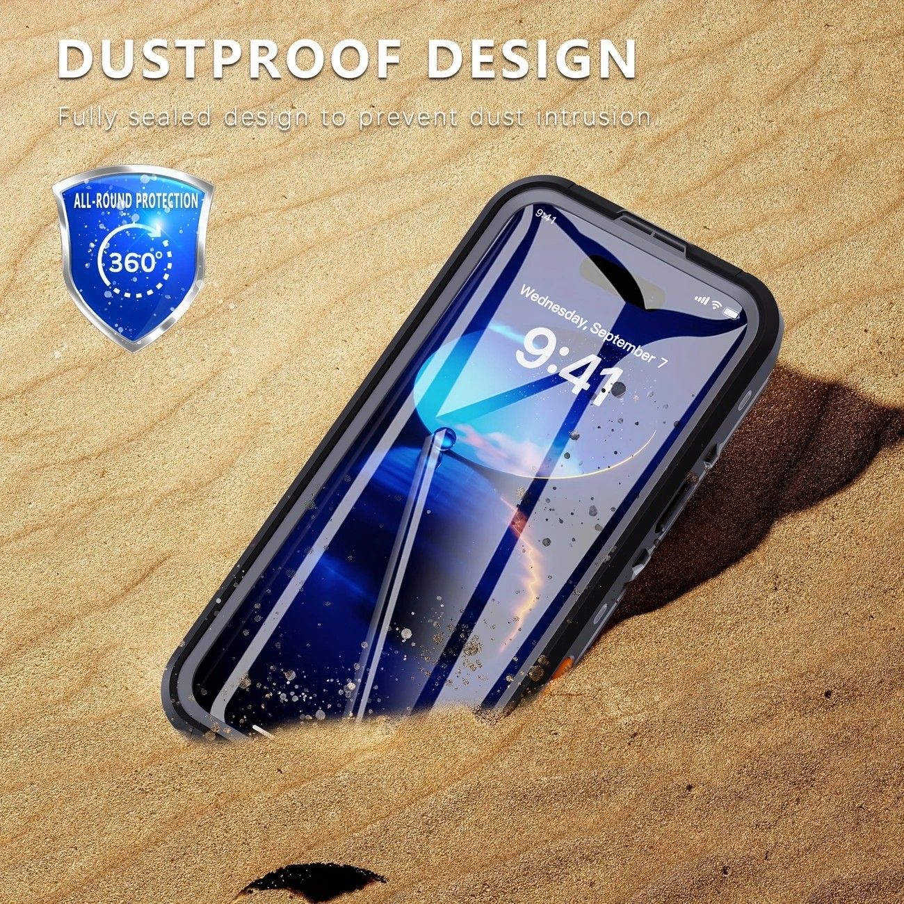 iPhone 16 Pro Max Waterproof Phone Case IP68 Drop Protection Snow Dust Resistant with Lanyard for Swimming Skiing Off Road Adventures(blue)