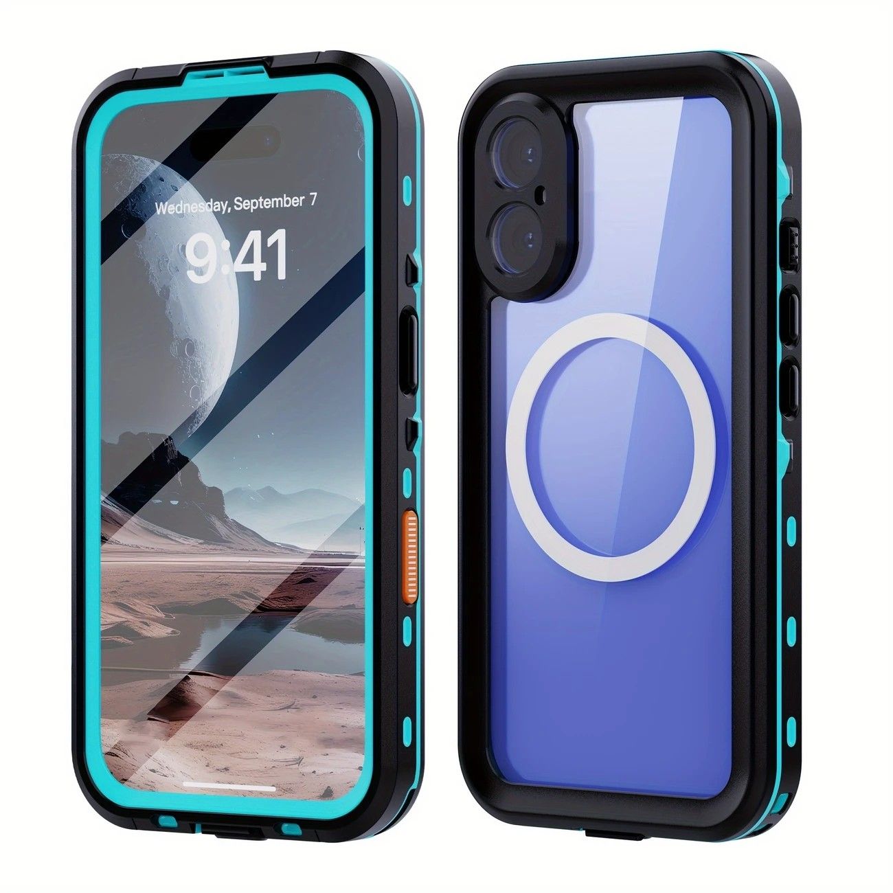 iPhone 16 Pro  Waterproof Phone Case IP68 Drop Protection Snow Dust Resistant with Lanyard for Swimming Skiing Off Road Adventures(black)