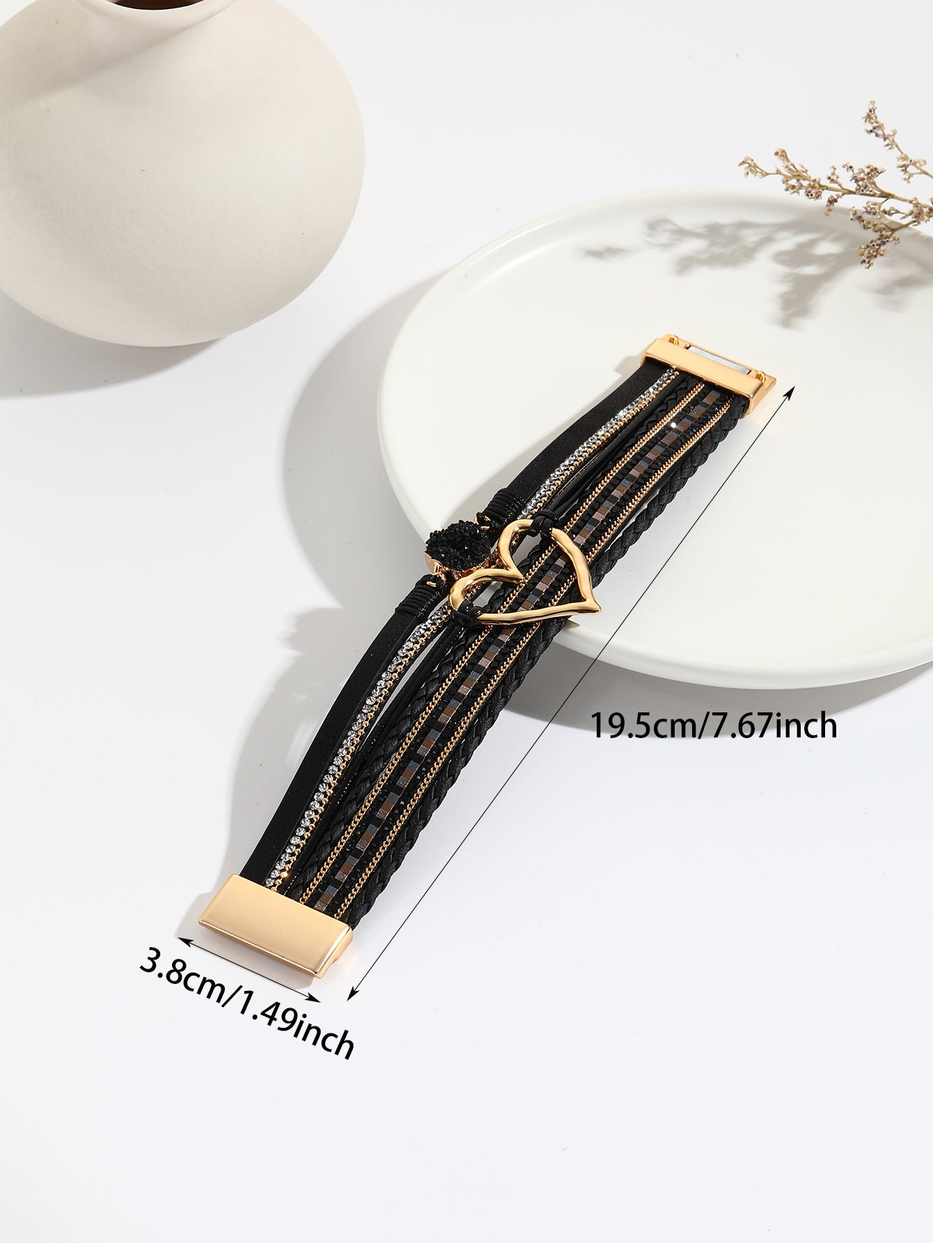 Boho Red Leather Bracelet for Women Heart Charm Multi Layer Fashion | AU Stock Fast Delivery