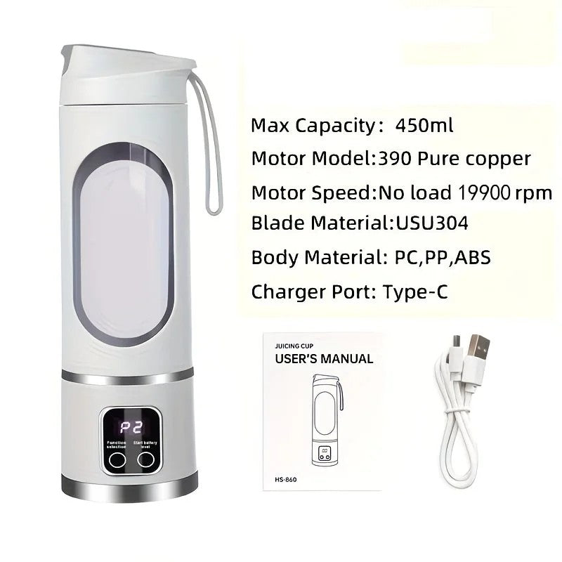 (Purple)Portable USB Charging Blender & Juicer - Easy to Clean, Suitable for Fruit and Vegetable Drinks, Smoothies - Capacity Ranging from 10.14 oz to 16.91 oz