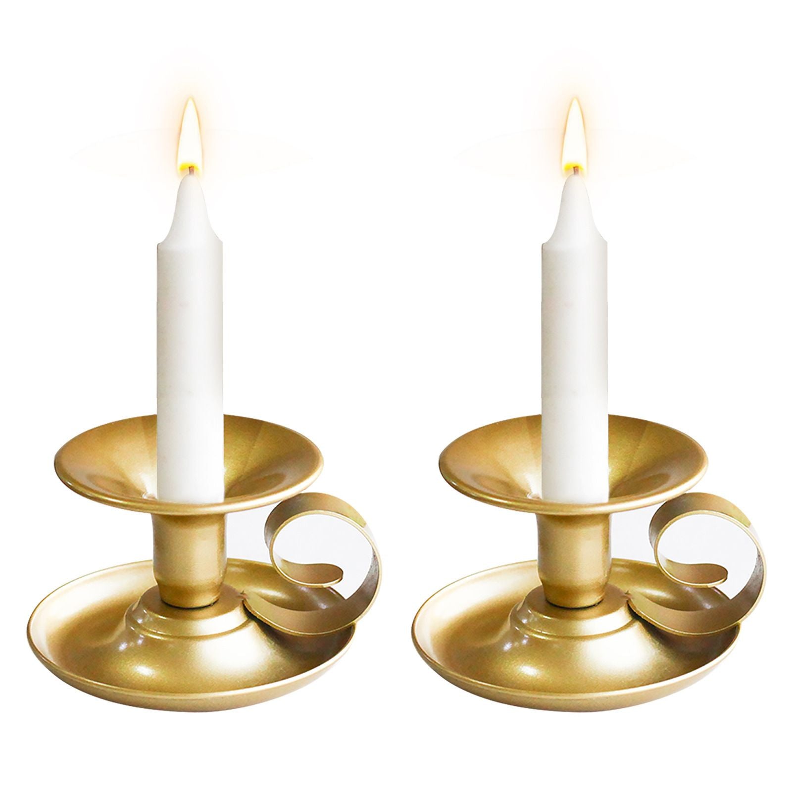 2PCS Handmade Iron Art Vintage Candle Holders, Matte Texture Lights Up Romantic Moments (BLACK)