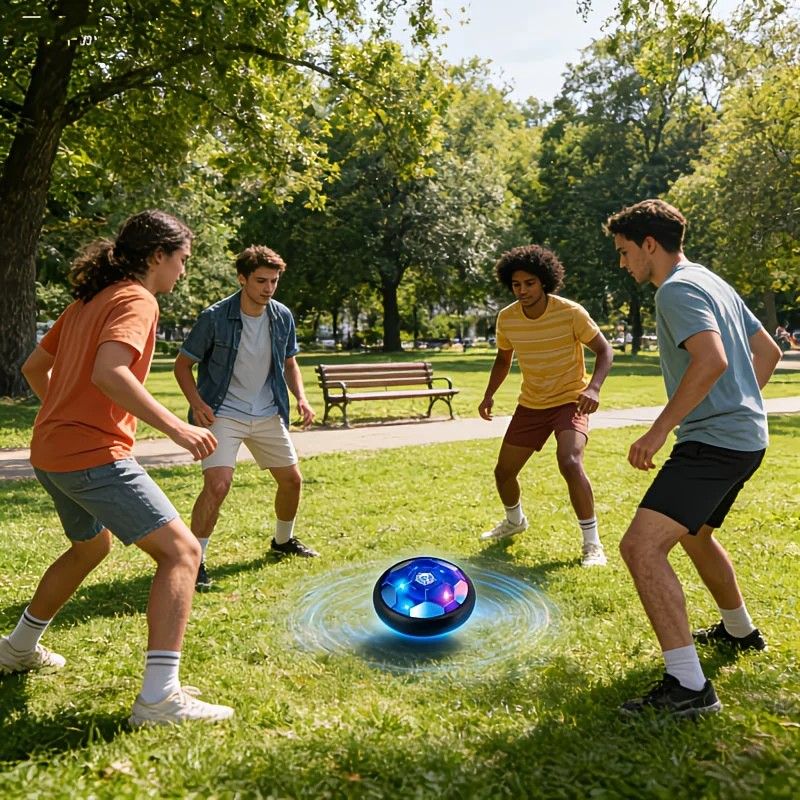 Floating Soccer Toy, Floating Rebound, LED Lights, Glides on Multiple Surfaces, Parent-Child Interaction, Develops Coordination Skills