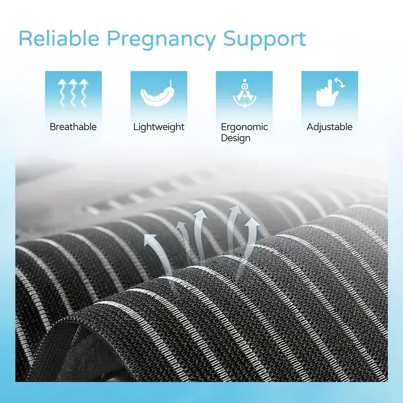 2-in-1 Pregnancy Support & Belly Band, Breathable Skin-Friendly Lightweight, Ergonomic Fit, Relieves Lower Back & Pubic Discomfort, Full Protection During Pregnancy & Postpartum/BLACK.Lcode