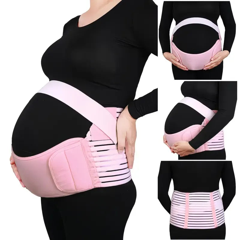 2-in-1 Pregnancy Support & Belly Band, Breathable Skin-Friendly Lightweight, Ergonomic Fit, Relieves Lower Back & Pubic Discomfort, Full Protection During Pregnancy & Postpartum/BLACK.Lcode