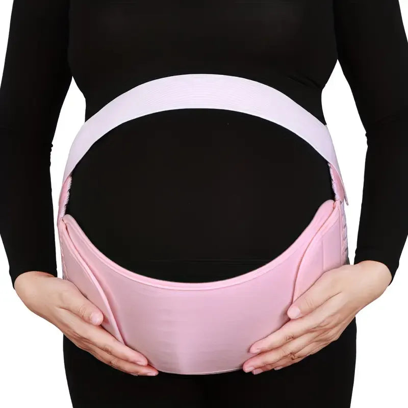 2-in-1 Pregnancy Support & Belly Band, Breathable Skin-Friendly Lightweight, Ergonomic Fit, Relieves Lower Back & Pubic Discomfort, Full Protection During Pregnancy & Postpartum/PINK.L code