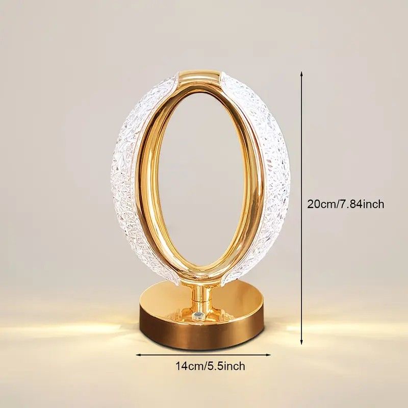 Rechargeable acrylic crystal desk lamp with 3 color temperatures touch control, USB charging for portability, and stepless brightness adjustment. Diamond-cut design serves as both an ambient light and an art piece./MOON