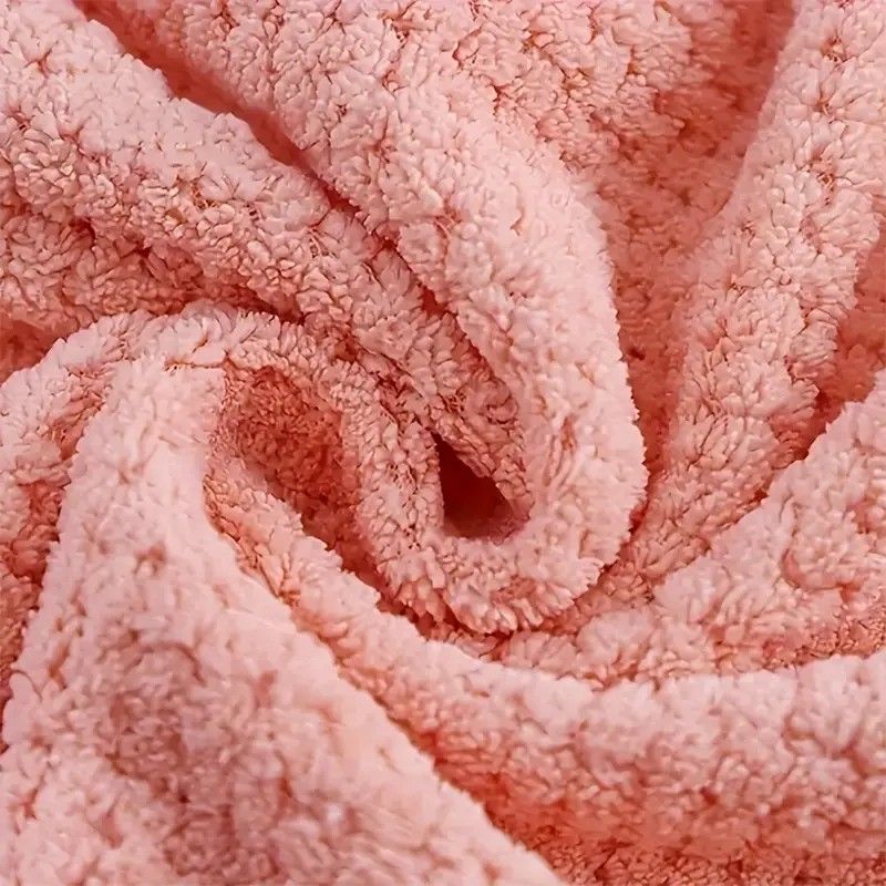 Women's Coral Fleece Pineapple Grid Two-Piece Set | Cloud-Like Touch Adjustable Bath Robe + Hair Towel, Adjustable Tie Belt, Suitable for Daily Home Use(Cream white)