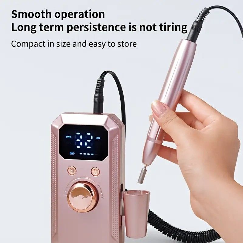 Professional Nail Drill: Quiet and Efficient, LED Digital Display, 31 Accessories for All-in-One Use, Easy for Beginners to Master。white