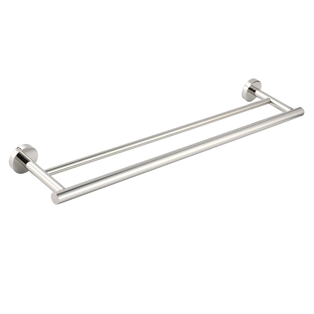600mm Long Double Towel Rack Rail Holder Bar Round Stainless Steel