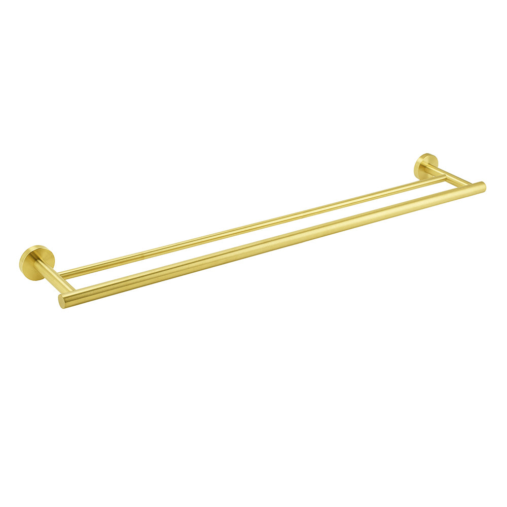600mm Long Double Towel Rack Rail Holder Bar Round Stainless Steel