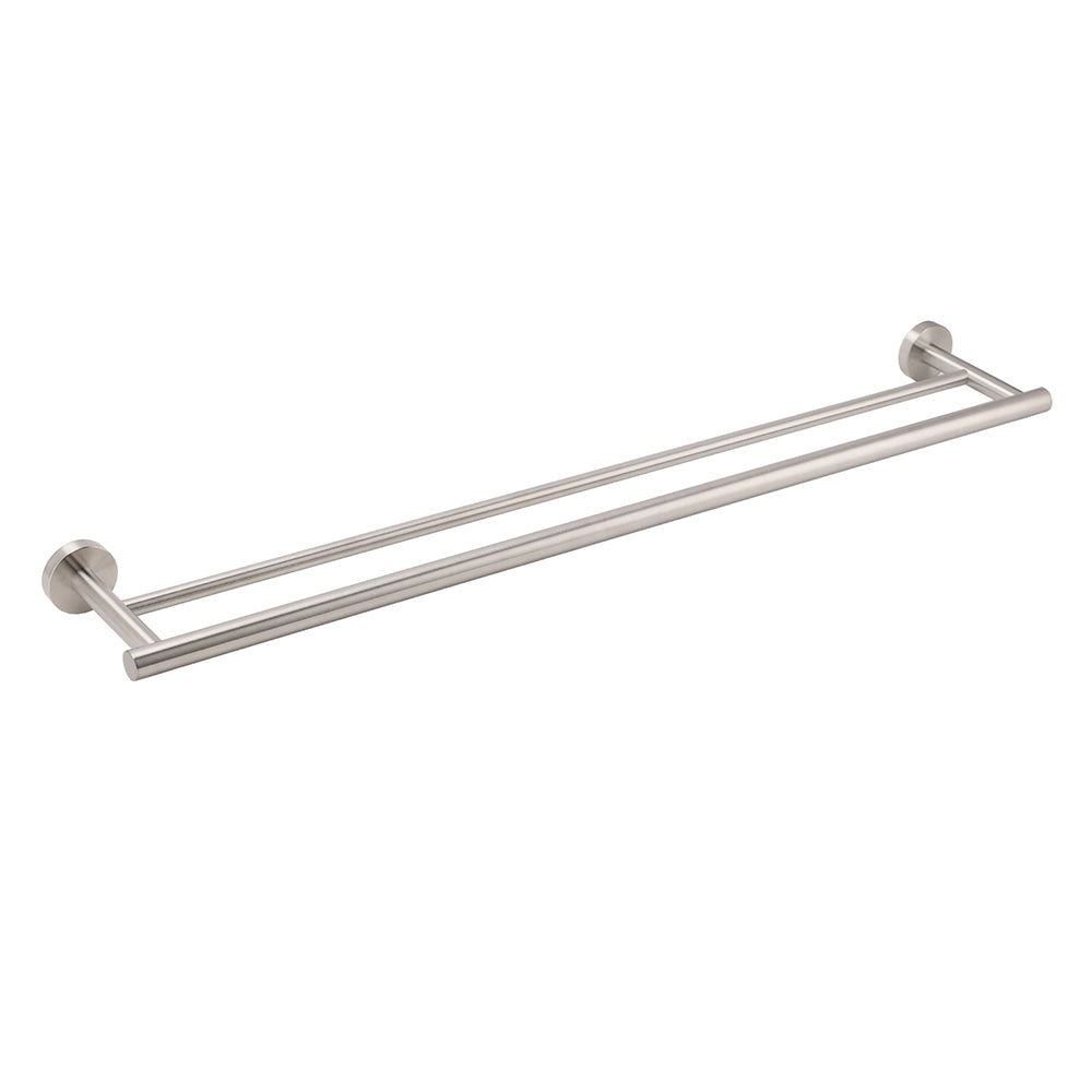 600mm Long Double Towel Rack Rail Holder Bar Round Stainless Steel