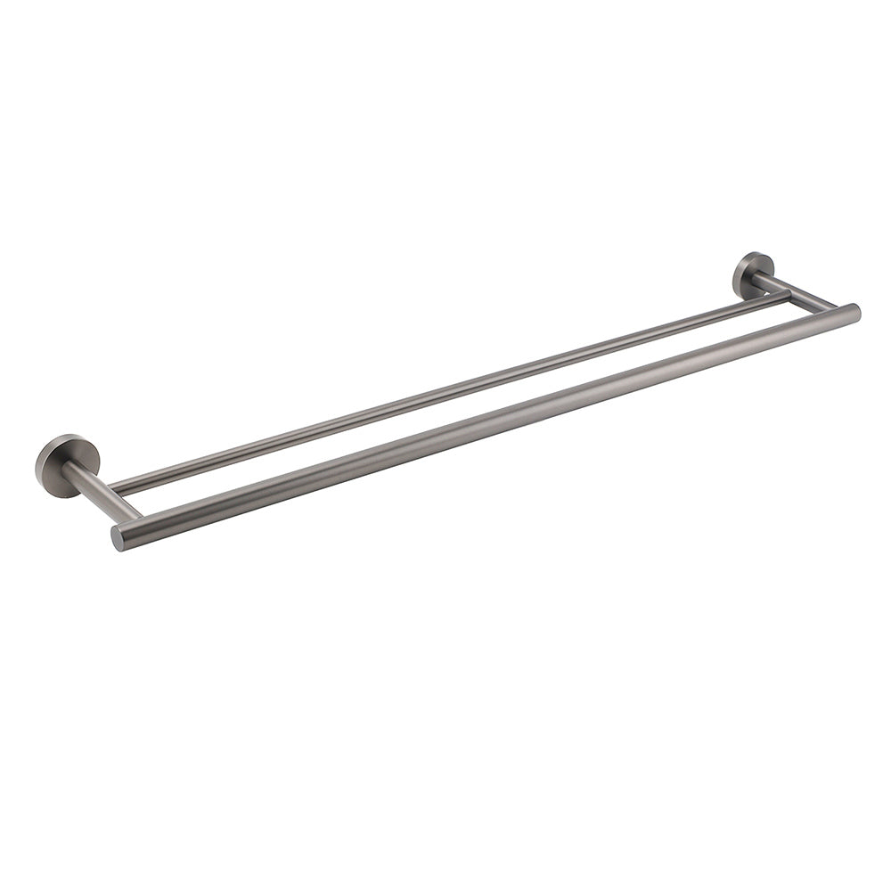 600mm Long Double Towel Rack Rail Holder Bar Round Stainless Steel