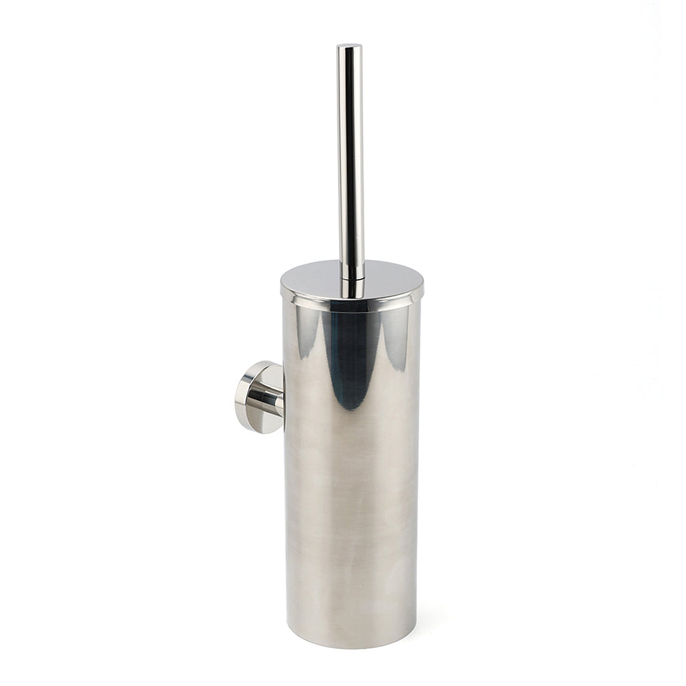 Bathroom Brushed Gold Stainless Steel Round Toilet Brush Wall Mounted Holder Cup