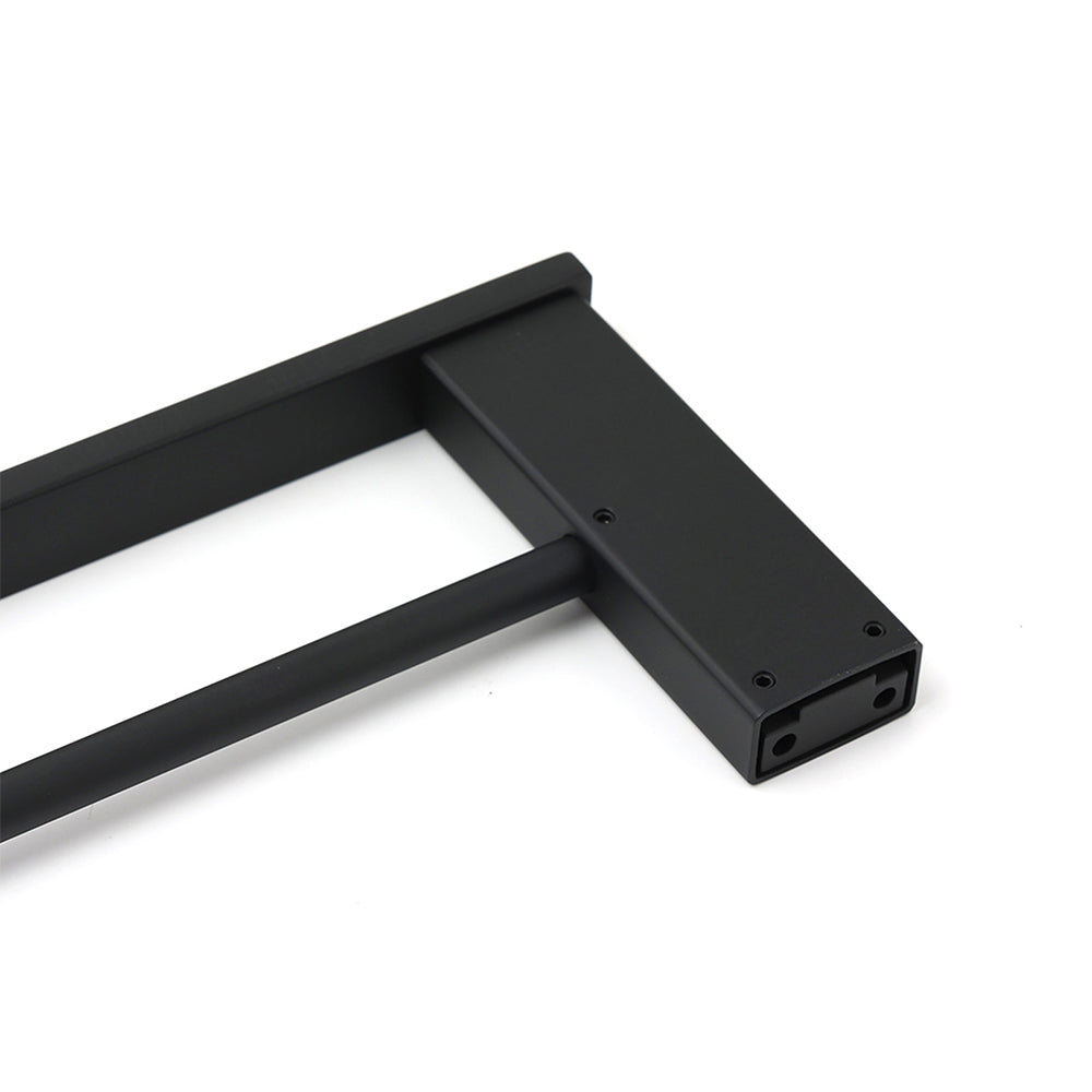 Cubic Square 600mm Double Towel Rail Rack Hanger Holder Bar Wall Kit