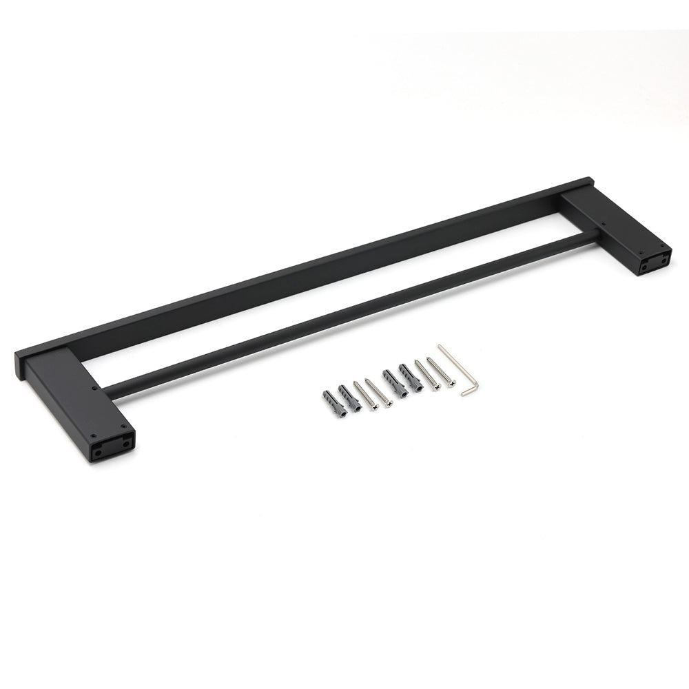Cubic Square 600mm Double Towel Rail Rack Hanger Holder Bar Wall Kit