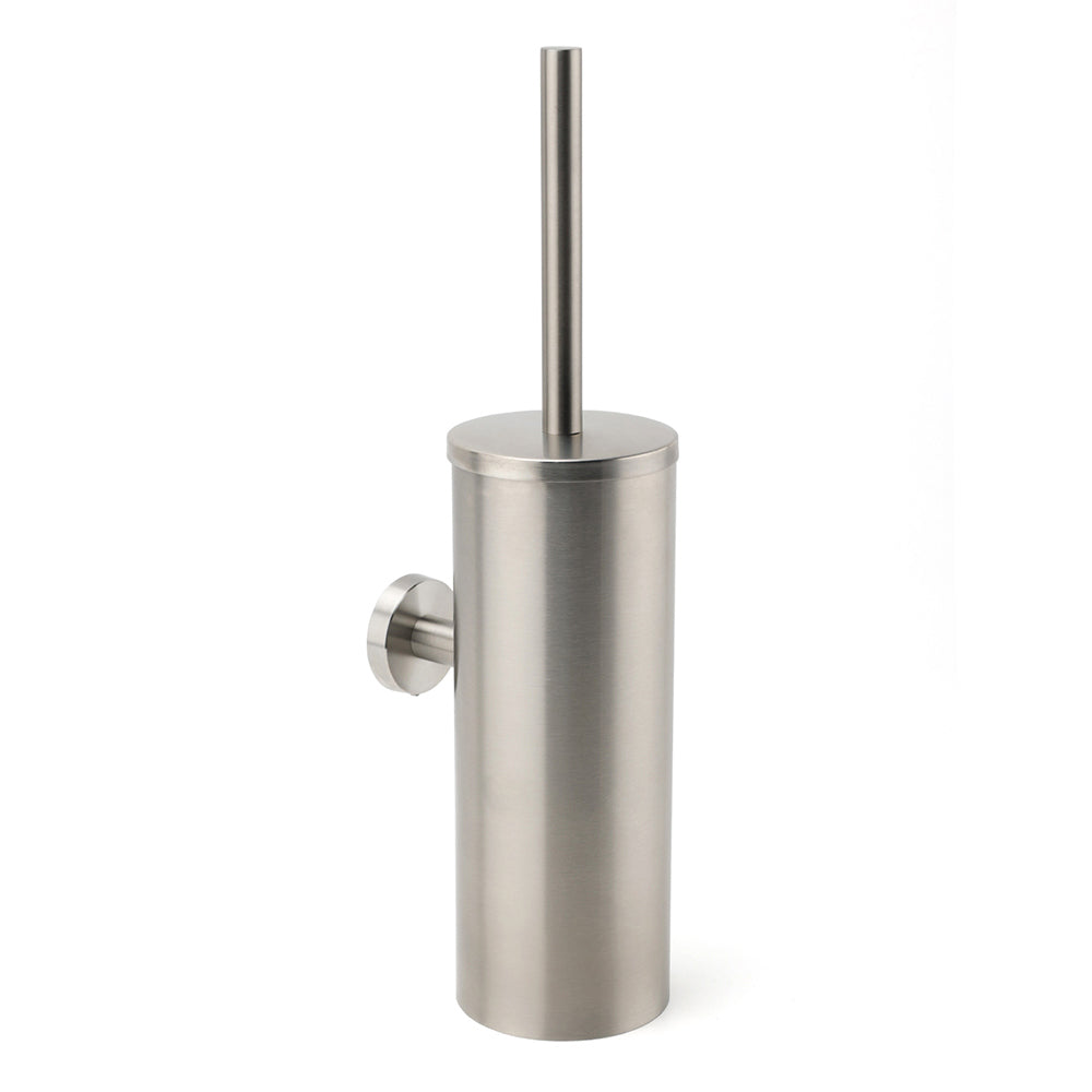 Bathroom Brushed Gold Stainless Steel Round Toilet Brush Wall Mounted Holder Cup