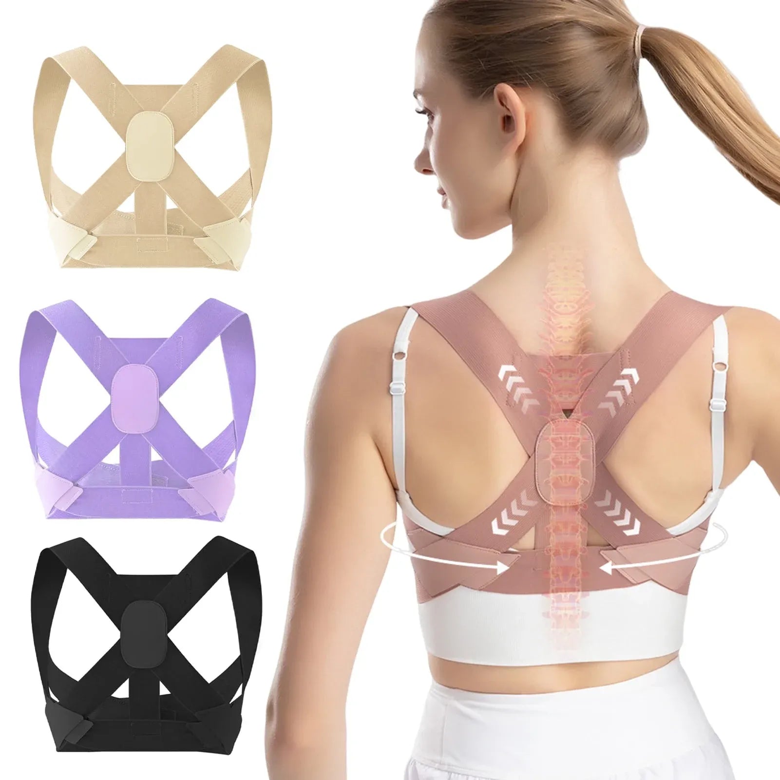 Adjustable Posture Corrector, Invisible Upper Back Support Shoulder Straightener Brace for Men and Women