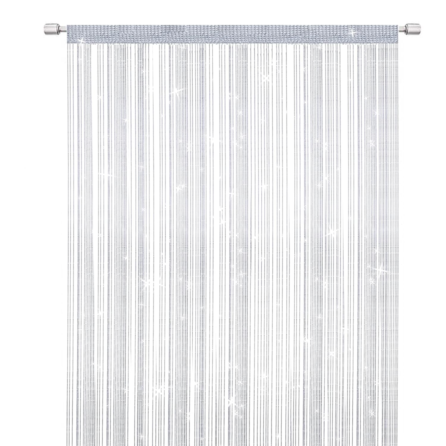 String Curtains Door Mosquito Net, Elegant Divider Tassel Curtain for Home Decor, Partition Curtain for Doors and Windows, White (100x200cm)