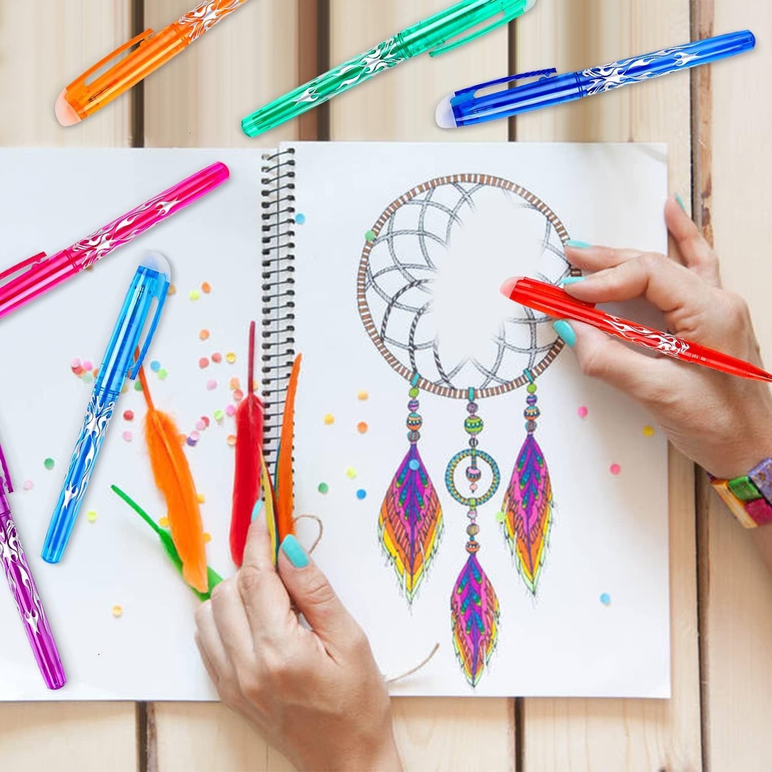 Erasable Ink Pens, Erasable Gel Ink Pens - 12-pack Multicolor multicolor