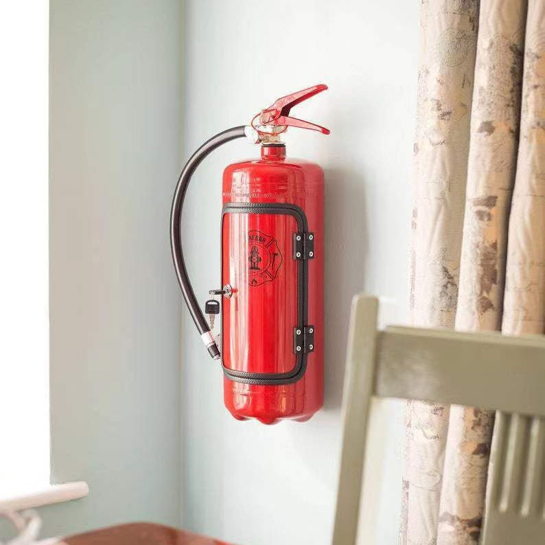 Fire Extinguisher Minibar Wine Cabinet Perfect Gift for Men black