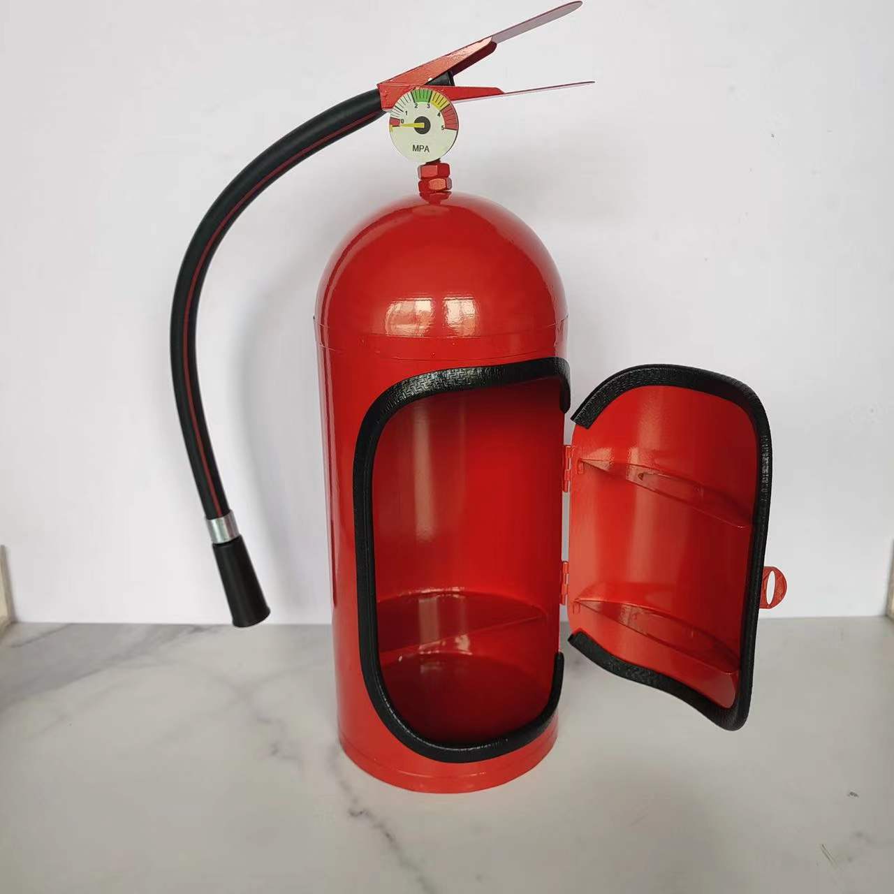 Fire Extinguisher Minibar Wine Cabinet Perfect Gift for Men black