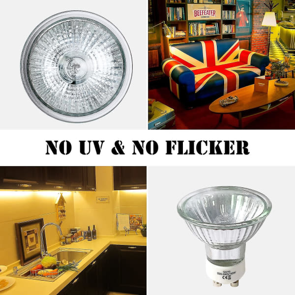 8-pack GU10 halogen bulbs 35W 220V warm white 2800K