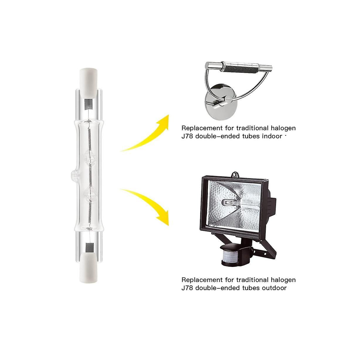 5-pack R7s 118mm 200W 230V, R7s Halogen Linear Light Source, Dimmable Halogen Lamp for Construction Works_MGF 200W