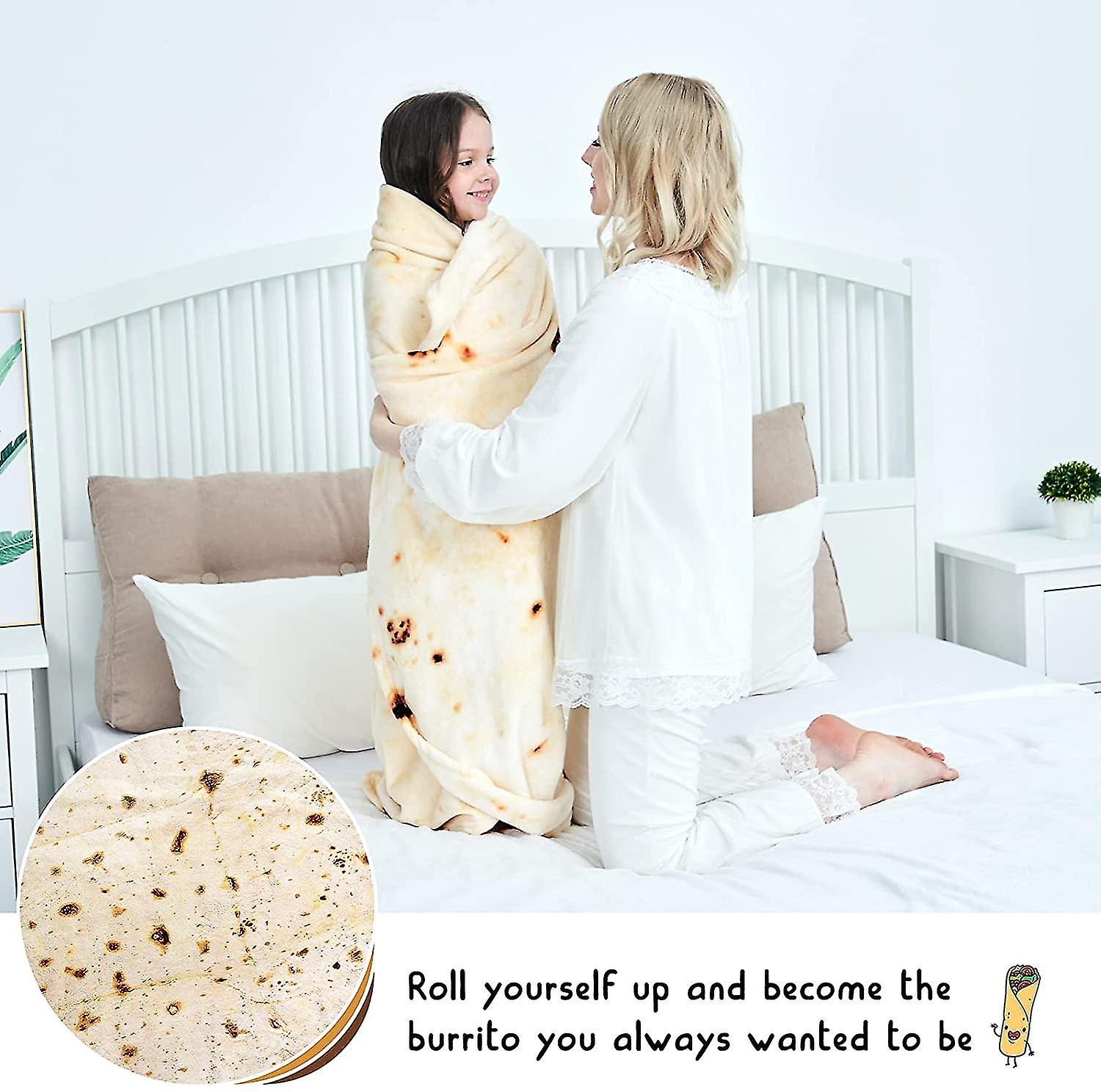 Burrito Blanket, Double Sided, Giant Flour Tortilla Blanket