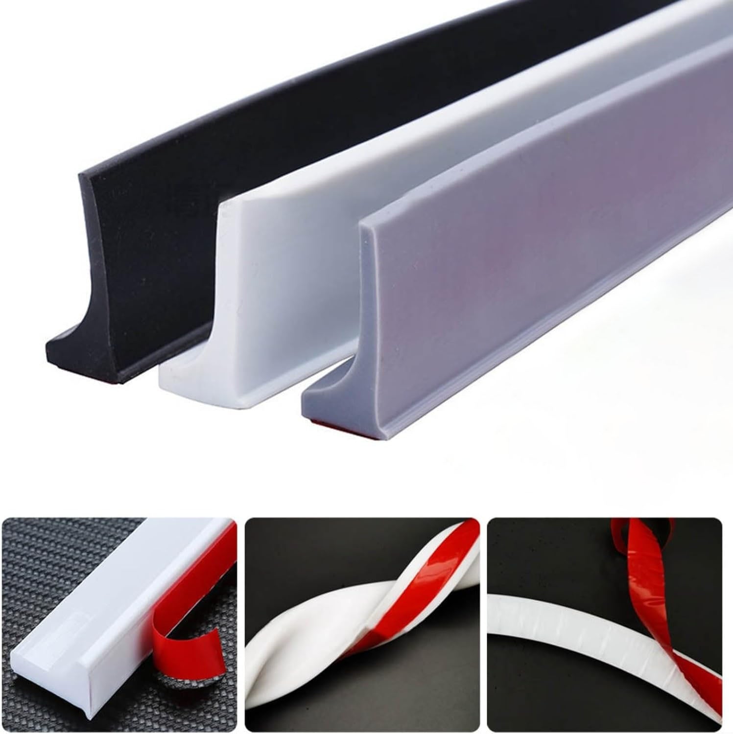 Shower Threshold / Water Barrier – Self-Adhesive Shower Strip – 2m Transparent Transparent