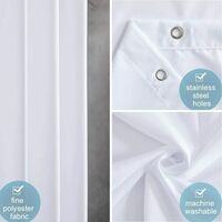 pc mildew resistant shower curtain washable waterproof fabric large polyester shower curtains for bathtub or bathroom white 200x220cm