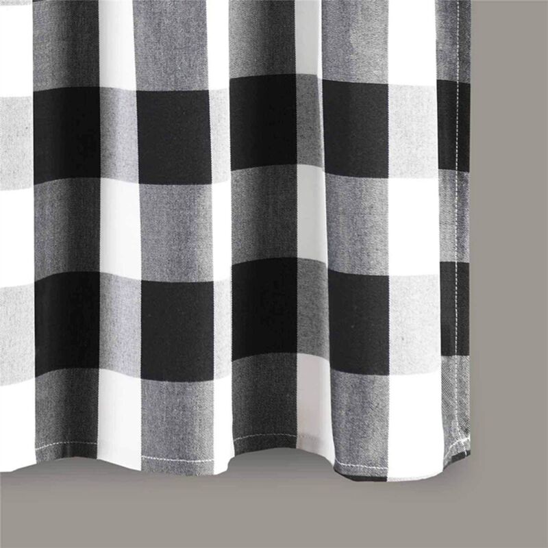 Black & White Checkered Kitchen Curtain, Farmhouse Style, 3-Pack, Window Decoration