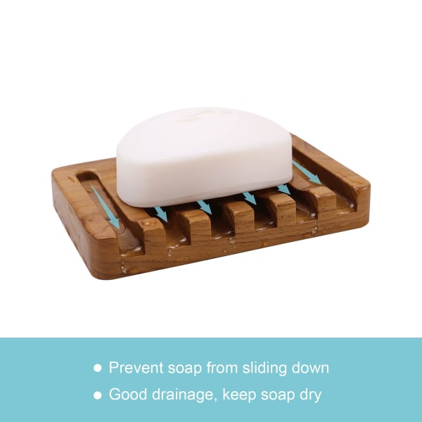 Wooden Soap Dish 2pcs, Soap Holder in Natural Teak, Soap Container for Shower, Bathroom, Kitchen, Bathtub, Razor, Sponges_max_sai
