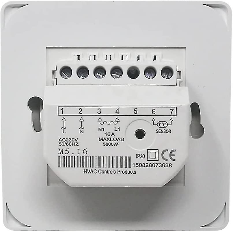 Manual Electric Underfloor Heating Thermostat with AC 220v 16a Probe, Mechanical Underfloor Heating Thermostat Control [Energy Class A+++] (x)