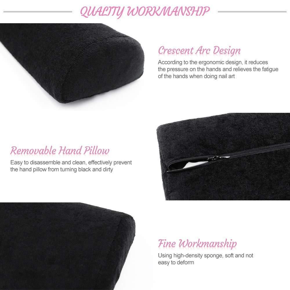 Pink Nail Cushion Wrist Support for Manicure, UV Gel Acrylic Nails