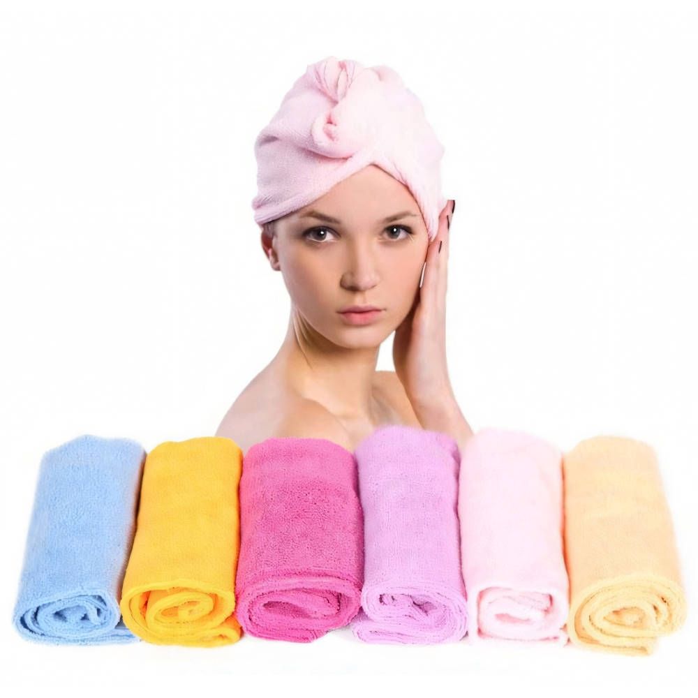 Microfiber hair turban towel, pink