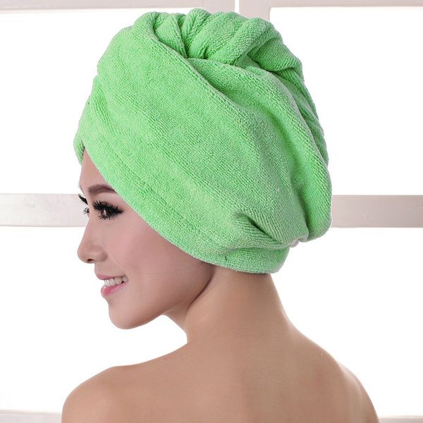 Microfiber hair turban towel, Green